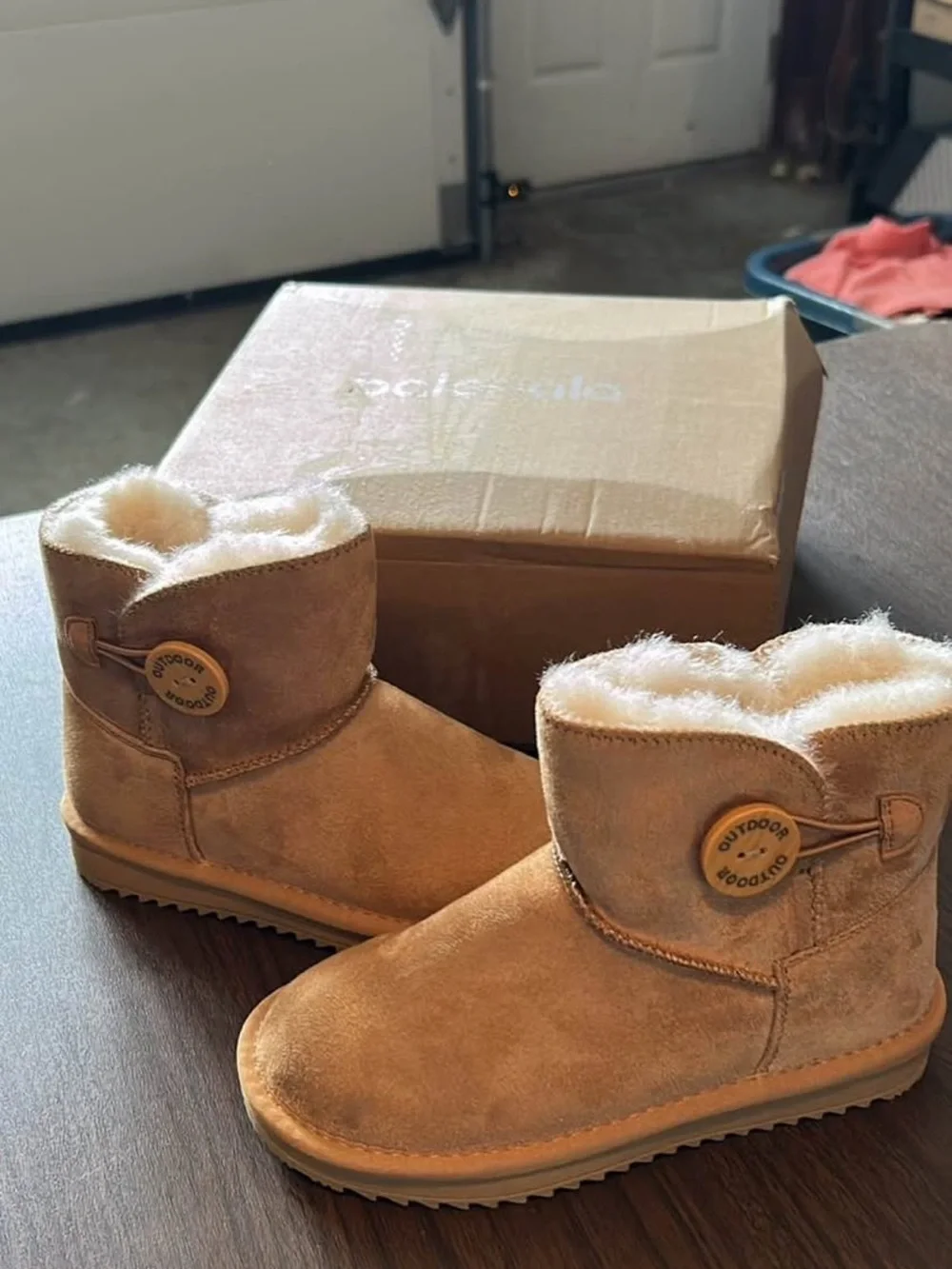 Boots Kids Balabala size 31 euro Suede Shearling-Lined Ankle Boot - Tan